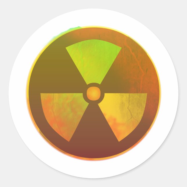 Nukleares Symbol Radioaktives Licht Runder Aufkleber (Vorderseite)