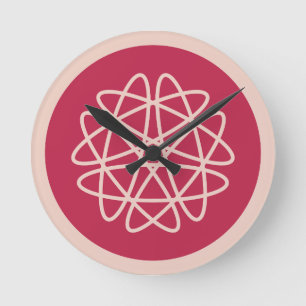 Nukleares Wachstum - Magenta bei Roggen - nahtlose Runde Wanduhr