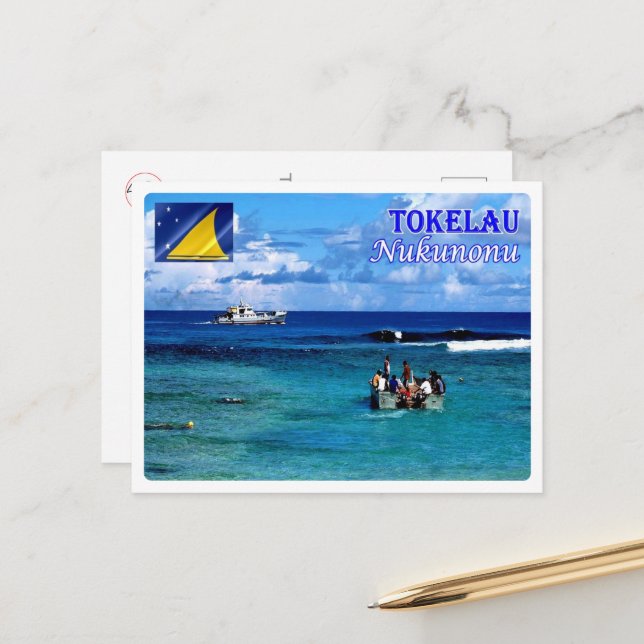 Nukunonu - Tokelau - Meeresblick - Postkarte (Vorderseite/Rückseite Beispiel)