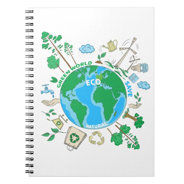  Null Abfall| Nachhaltigkeit Öko Notizblock (Vorderseite)