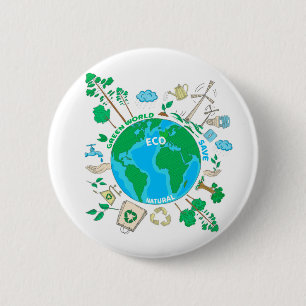 Null Abfall Unterstützung der Öko Nachhaltigkeit Button