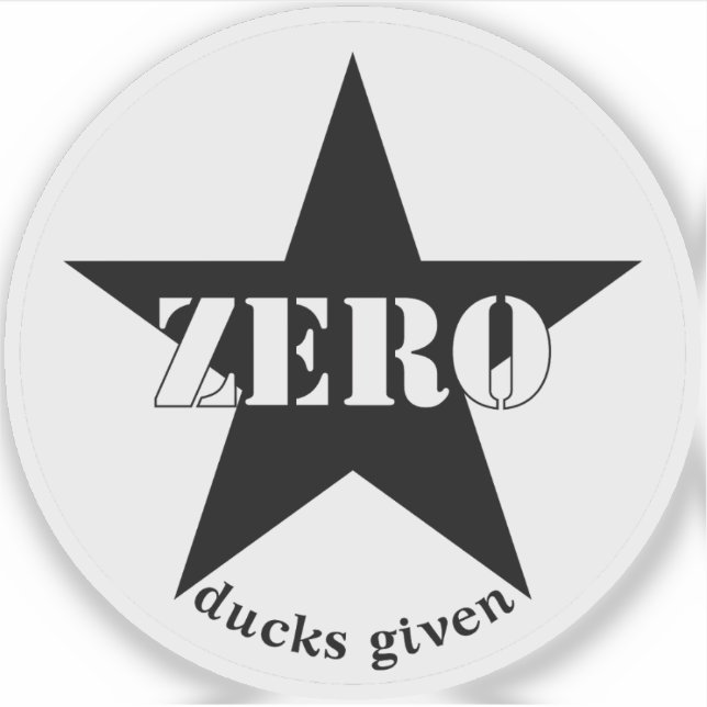 Null Ducks gegeben Star (schwarz) Aufkleber (Vorderseite)