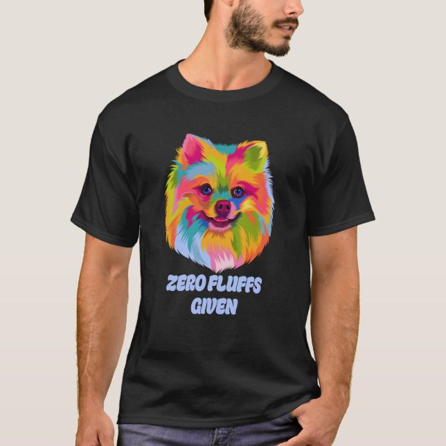 Null Fluktuatoren bei Spitz Pom Pom Spaß Dog T-Shirt (Vorderseite)