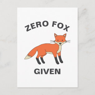 Null Fuchs Gegeben Lustige Ironie Wilde Tiere Witz Postkarte