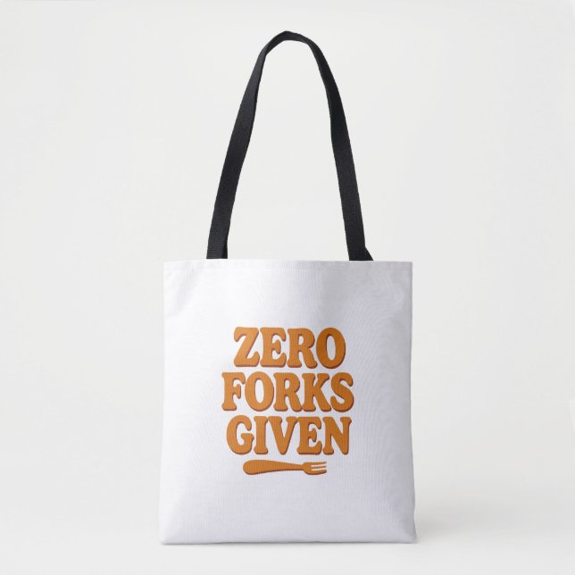 Null Gabeln gegeben Lustige Retro-Tasche Tasche (Vorderseite)