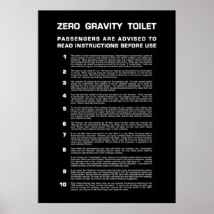 Null Gravity Badezimmer Vollweißer Text Poster