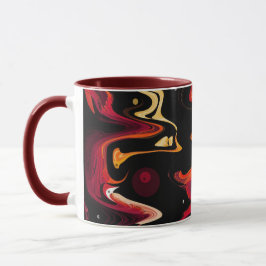 Null Gravity-Malerei Abstrakt in Orange und Black Tasse