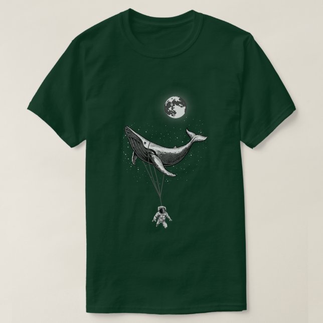 Null Gravity Sea Whale Holding Astronaut Space Mo T-Shirt (Design vorne)