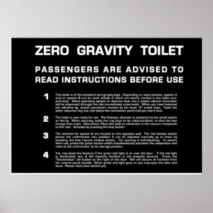 Null Gravity Toilet weißer Text Poster
