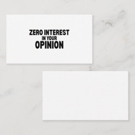 Null Interesse an Ihrer Meinung Minimalistisches G Visitenkarte