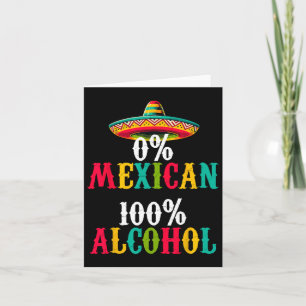 Null Prozent 0% mexikanischer Tequila Sombrero Cin Karte