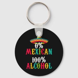 Null Prozent 0% mexikanischer Tequila Sombrero Cin Schlüsselanhänger