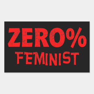 Null Prozent feministischer Antifeminist 0% femini Rechteckiger Aufkleber