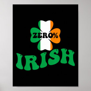 Null Prozent Irische Shamrocks Jungen Mädchen St P Poster