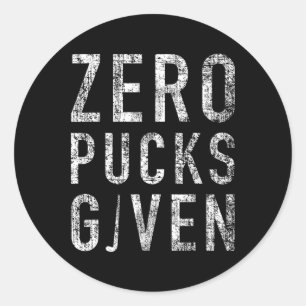 Null Pucks gegeben Lustig unhöfliche Eishockey-Sch Runder Aufkleber