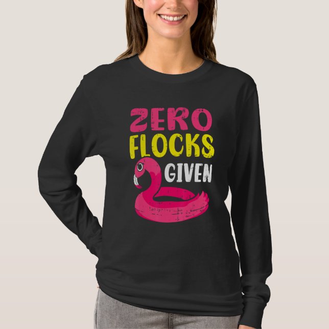 Null Schwärme rosa Flamingo Watvogel T-Shirt (Vorderseite)