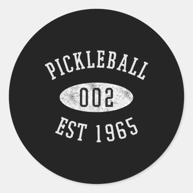 Null zwei lustige Pickleball Runder Aufkleber (Vorderseite)