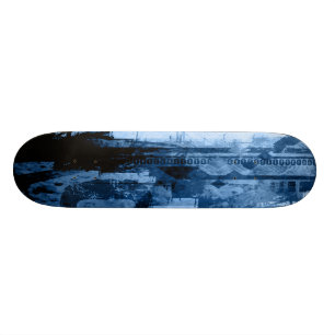 Nullc$plattform-blaues Skateboard