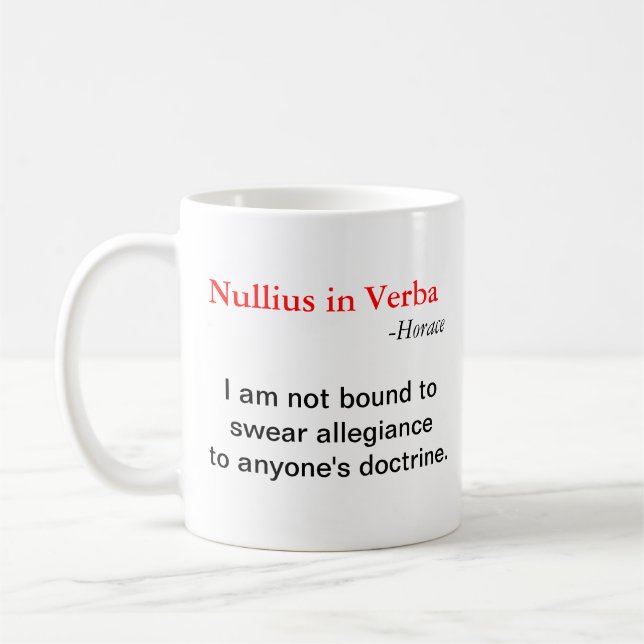 Nullius in Verba Kaffeetasse (Links)
