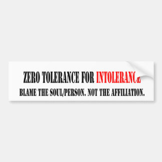 NULLTOLERANZ FÜR INTOLERANZ AUTOAUFKLEBER