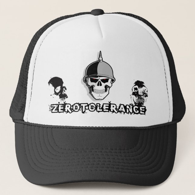 Nulltoleranz-Schädel-Soldat Truckerkappe (Vorderseite)