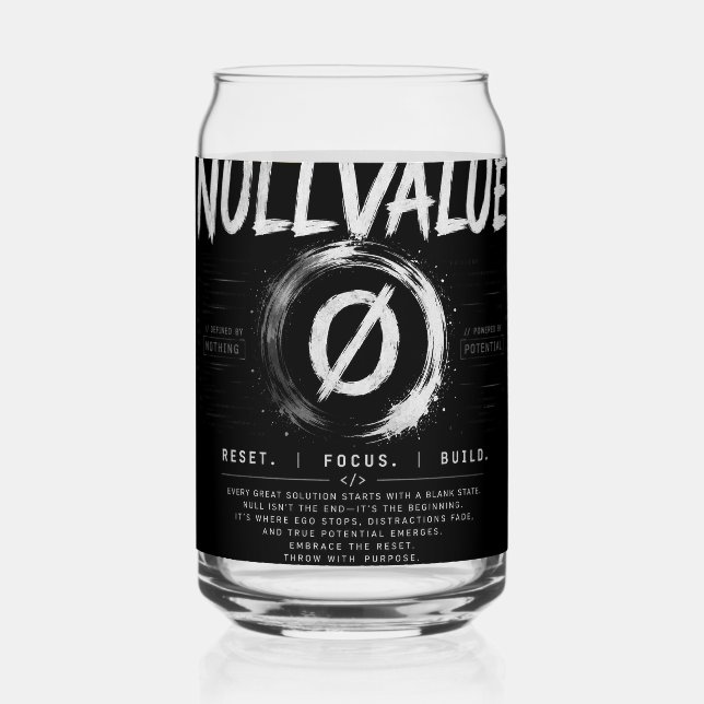 NULLVALUE Cornhole Glaswaren – Zurücksetzen & Aufb Dosenglas (Vorderseite)