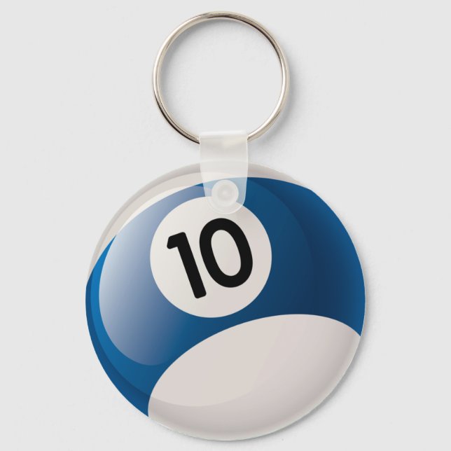 NUMBER 10 BILLIARDS BALL SCHLÜSSELANHÄNGER (Vorderseite)