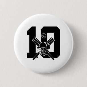 Number 10 Years Cricket 10. Geburtstag  Button