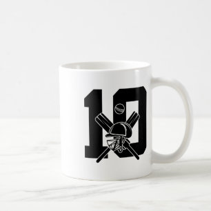 Number 10 Years Cricket 10. Geburtstag Kaffeetasse