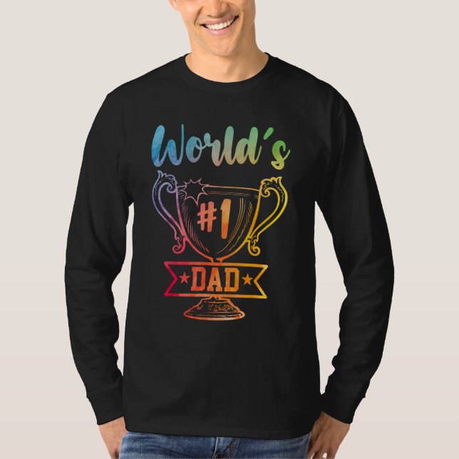 Number 1 Dad Fathers Day For Dad T-Shirt (Vorderseite)