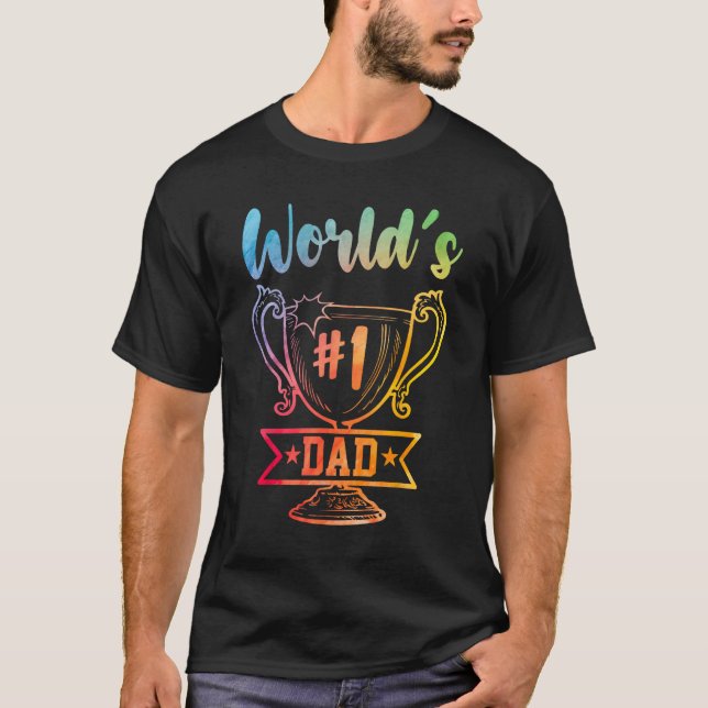 Number 1 Dad Fathers Day For Dad T-Shirt (Vorderseite)