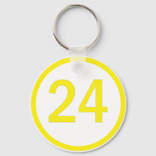 number 24 in a circle schlüsselanhänger