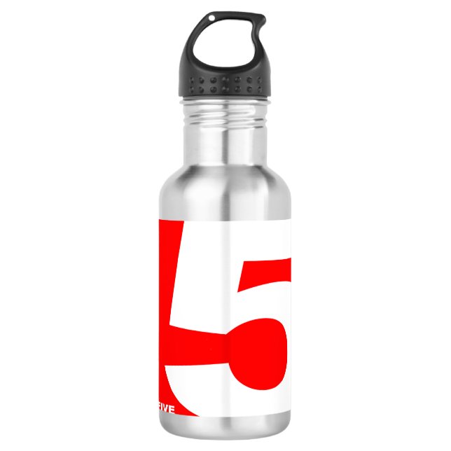 NUMBER-5-RED EDELSTAHLFLASCHE (Vorderseite)