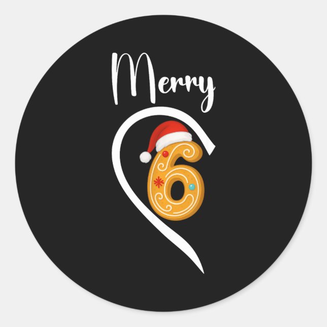 Number 67 Matching Christmas 6 7 Six Seven 6 7 Mem Runder Aufkleber (Vorderseite)