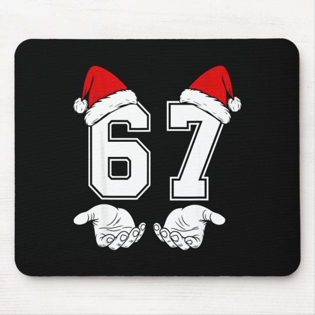 Number 67 Matching Six Seven 6 7 Meme 6 7 Christma Mousepad (Vorne)