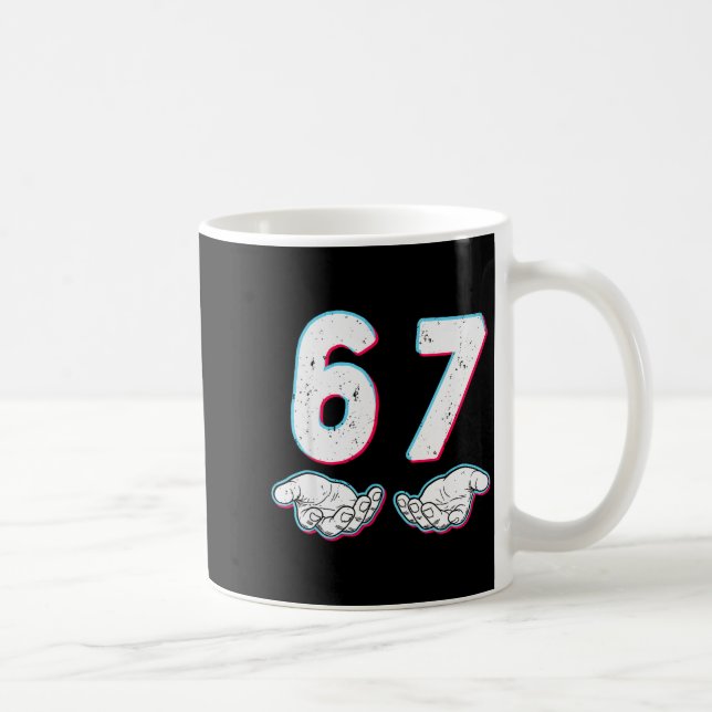 Number 67 Matching Six Seven 6 7 Meme 6-7 Hallowee Kaffeetasse (Rechts)