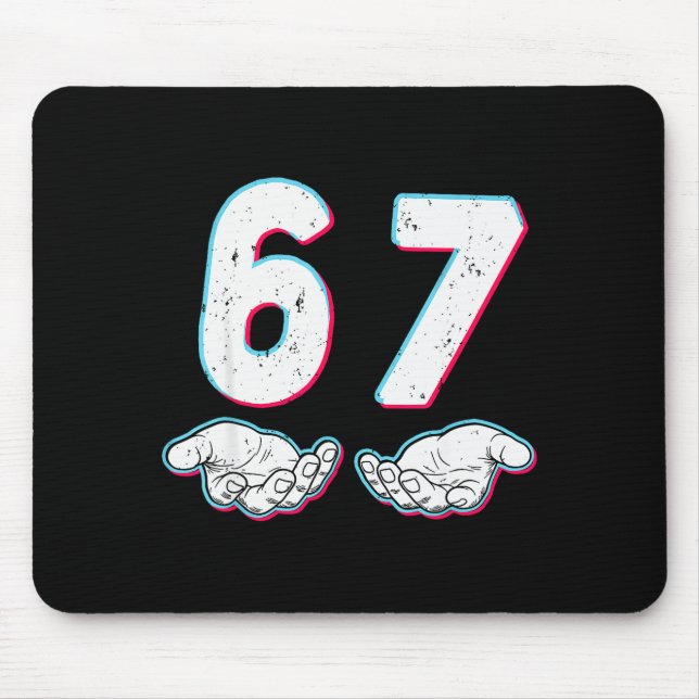 Number 67 Matching Six Seven 6 7 Meme 6-7 Hallowee Mousepad (Vorne)