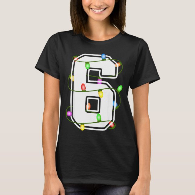 Number 6 6th Birthday Boy Six Christmas Happy Birt T-Shirt (Vorderseite)