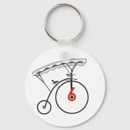 Number 6 Badge Keychain Schlüsselanhänger