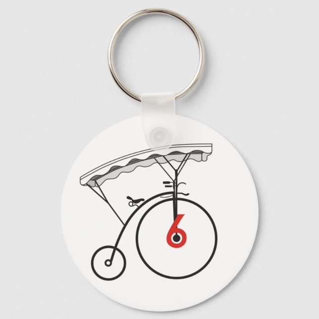 Number 6 Badge Keychain Schlüsselanhänger (Vorderseite)