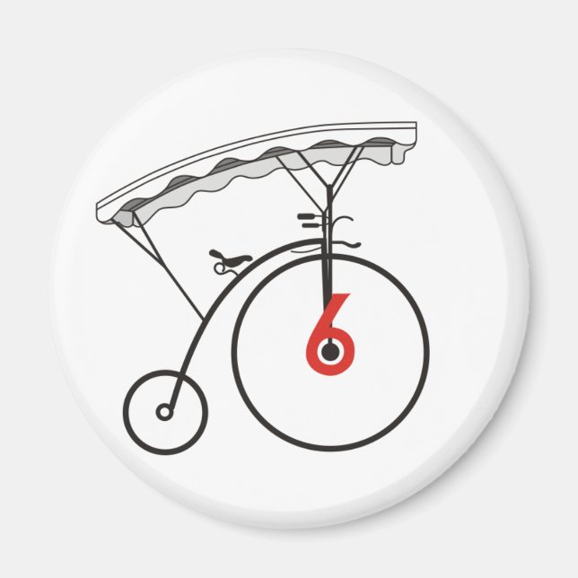 Number 6 Badge Magnet (Vorne)
