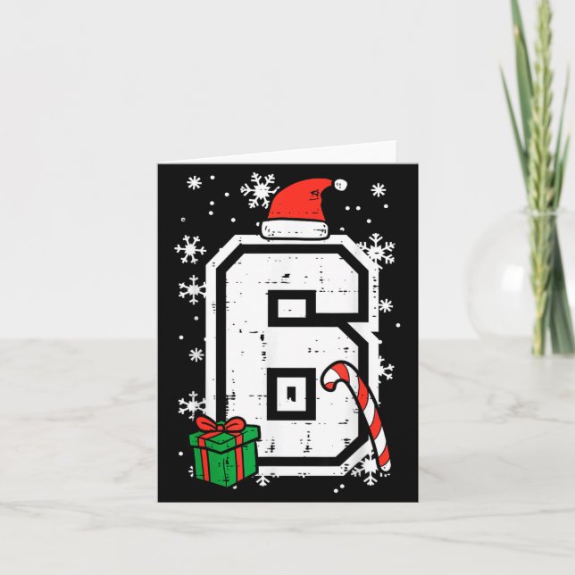 Number 6 Christmas 6 7 Xmas Matching 67 Meme Men W Karte (Vorderseite)