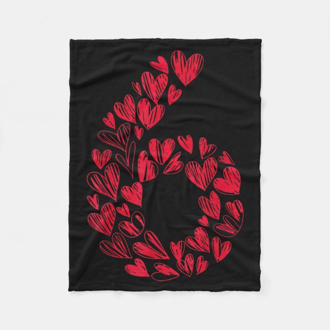 Number 6 - Cute Six Seven Hearts Matching 67 Valen Fleecedecke (Vorderseite)