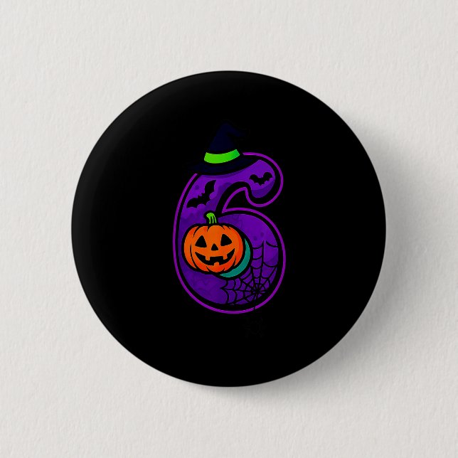Number 6 Funny Meme Saying 6 7 Six Seven Halloween Button (Vorderseite)