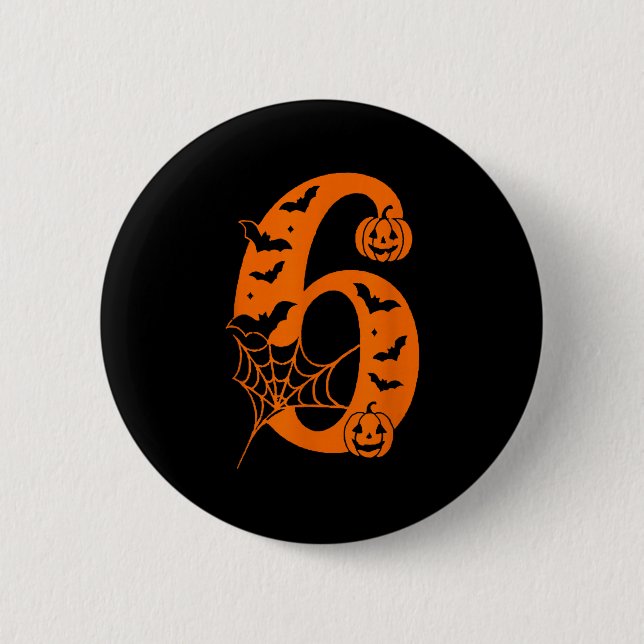 Number 6 Funny Meme Saying 6 7 Six Seven Halloween Button (Vorderseite)