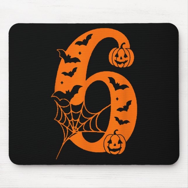 Number 6 Funny Meme Saying 6 7 Six Seven Halloween Mousepad (Vorne)