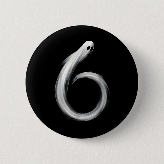 Number 6 Ghost Funny Six Seven 67 Halloween Meme  Button (Vorderseite)