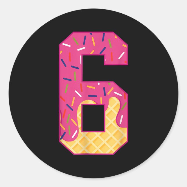 Number 6 Ice Cream Drip 67 Meme Couple Halloween C Runder Aufkleber (Vorderseite)