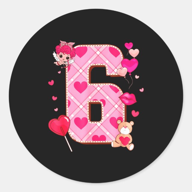 Number 6 Matching 67 Meme 6 7 Couple Matching Vale Runder Aufkleber (Vorderseite)