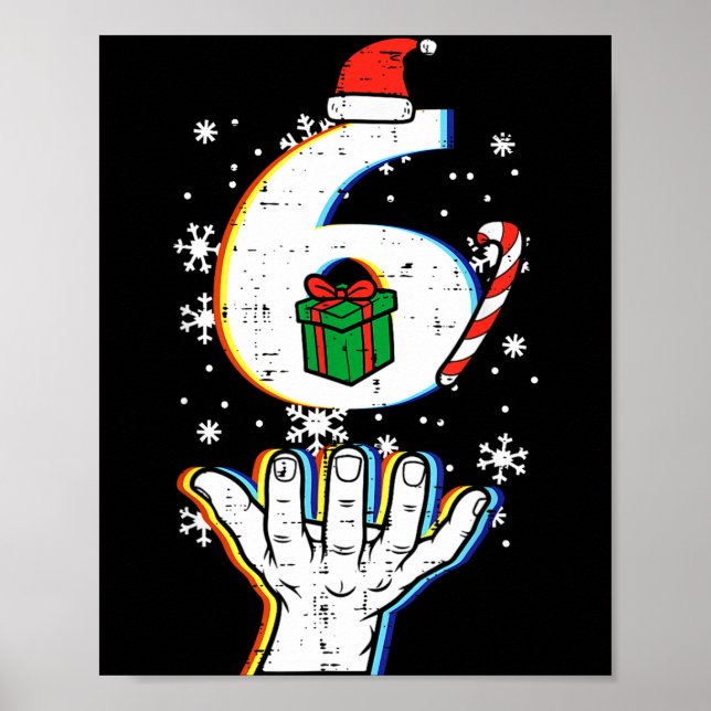 Number 6 Matching 67 Meme Christmas 6 7 Xmas Men W Poster (Vorne)